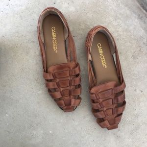 Woven Cabin Creek Leather Hurrache Sandals